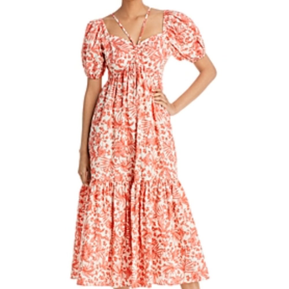 Aqua Floral Midi Dress